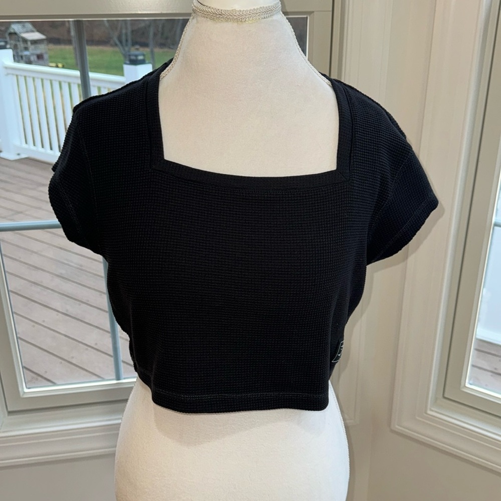 Gymshark waffle knit crop athletic top